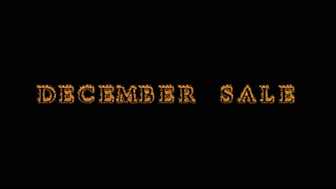 December Sale fire text effect black background Stock Footage 136066335