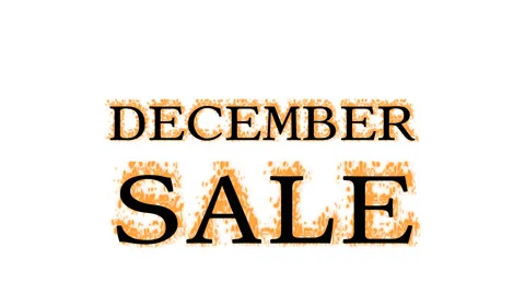 December Sale fire text effect white isolated background Stock Footage 137992643