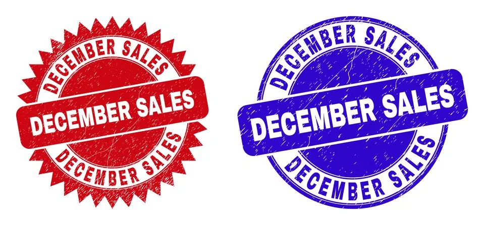 DECEMBER SALES Rounded and Rosette Watermarks with Rubber Surface 스톡 일러스트