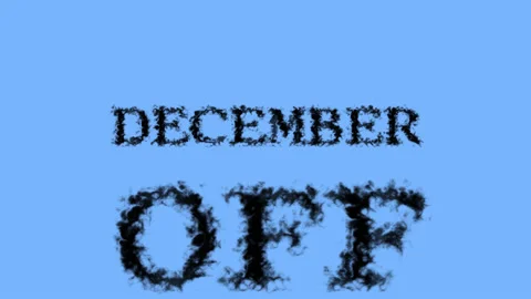 December Off smoke text effect sky isolated background Stock Footage 139621347
