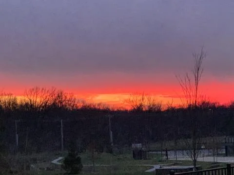 December Sunset Foto stock