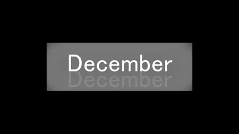 December text centered on a black background. Typography design representin.. Stock Footage 333203426