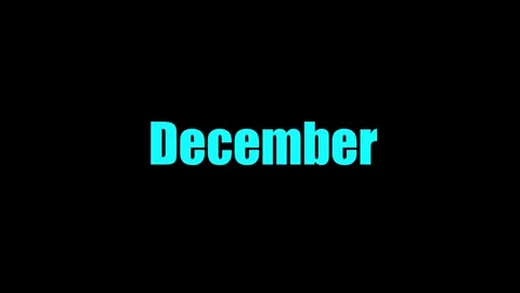 December text centered on a black background. Typography design representin.. 库存影片 333203430