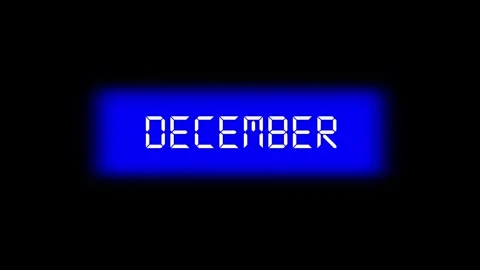 December text centered on a black background. Typography design representin.. Stock Footage 333203439