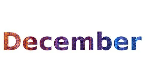 December text image stock design in colorful style letters Stock Illustration