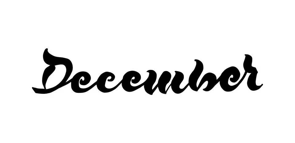 December text modern calligraphy vector, Stock Illustration