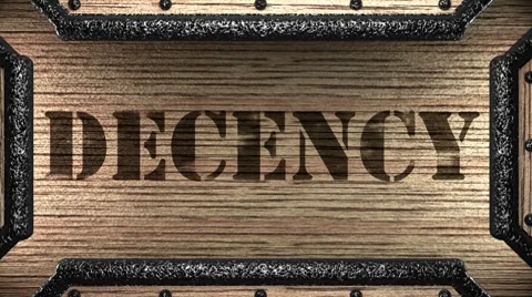 Decency on wooden stamp Video stock 8764455