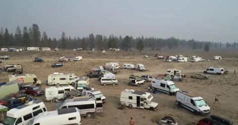 Decend On Bend Vanlife Gathering in Oregon Stock Footage 187253934