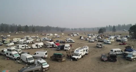 Decend On Bend Vanlife Gathering in Oregon Stock Footage 187253982