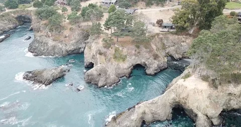 Decend on an ocean cove Stock Footage 94462641