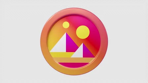Decentraland MANA coin 3d spin rotage Cryptocurrency token seemless loop 動画素材 245553993