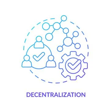 Decentralization blue gradient concept icon Stock Illustration