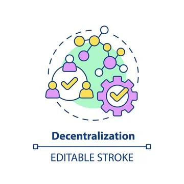 Decentralization concept icon Stock Illustration