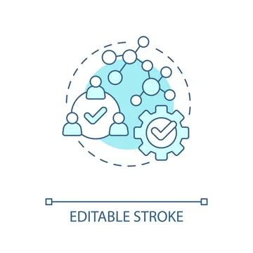 Decentralization turquoise concept icon Stock Illustration