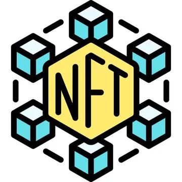 Decentralize icon, NFT related vector illustration 스톡 일러스트