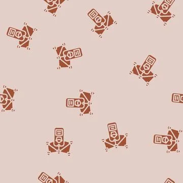 Decentralized app glyph vector seamless pattern Stock-Illustration