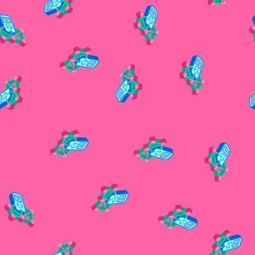Decentralized app isometric icon seamless pattern Stock Illustration