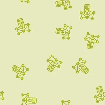 Decentralized app line vector seamless pattern Stock Illustration