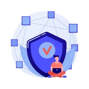 Decentralized application abstract concept vector illustration. Stock Illustration