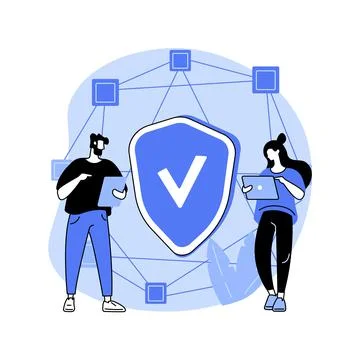 Decentralized application abstract concept vector illustration. Stock Illustration