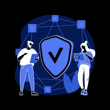 Decentralized application abstract concept vector illustration. Stock Illustration