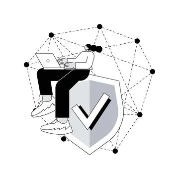 Decentralized application abstract concept vector illustration. Stock Illustration