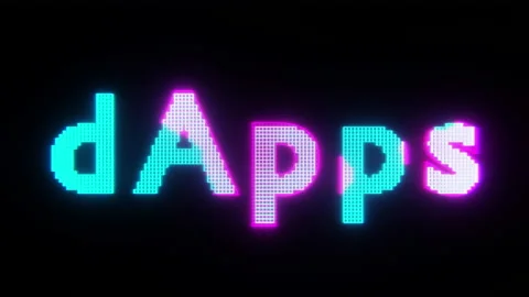 Decentralized Applications (dApps) Neon HUD 3D Animation Typography Видео 163832250