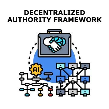 Decentralized authority framework with ai blockchain technology Stock-Illustration
