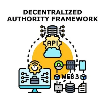 Decentralized authority framework concepts for web3 technology Stock Illustration