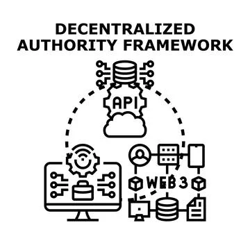 Decentralized authority framework concepts for web3 technology イラスト素材