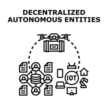 Decentralized autonomous entities managing digital network services Illustrazione stock