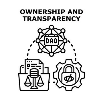 Decentralized autonomous organization - dao - concept facilitating transparen イラスト素材