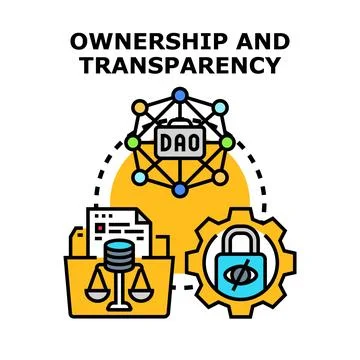 Decentralized autonomous organization ensuring ownership transparency and s.. Stock Illustration
