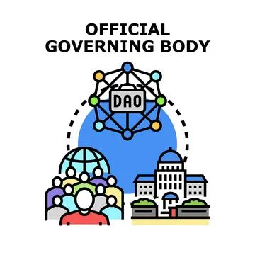 Decentralized autonomous organization governing body concept Ilustración de archivo
