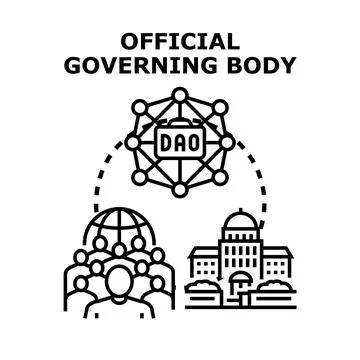 Decentralized autonomous organization governing body concept Ilustración de archivo