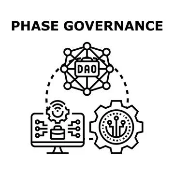Decentralized autonomous organization phase governance concept illustration 库存插图