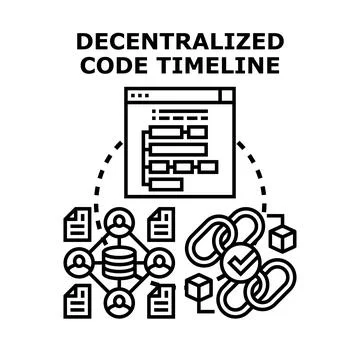 Decentralized code timeline concept for software development Stock Illustration