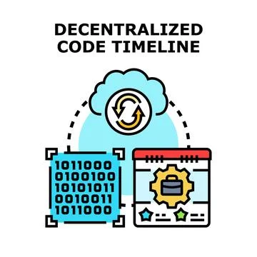 Decentralized code timeline developing system process 스톡 일러스트