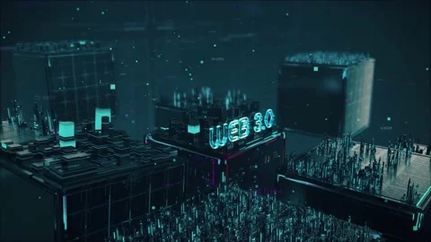 Decentralized Computing with digital technology hitech concept Stock Footage 194410279