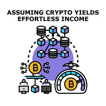 Decentralized crypto mining network producing digital currency Stock Illustration