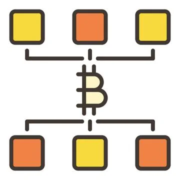 Decentralized Cryptocurrency Bitcoin vector Crypto colored icon or symbol Stock Illustration