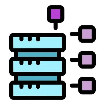 Decentralized database management system connecting data blocks Illustrazione stock