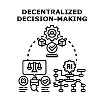 Decentralized decision making process planning strategy Stock Illustration
