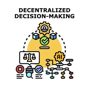 Decentralized decision making process planning strategy Stock Illustration