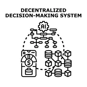 Decentralized decision making system using network technology Stock Illustration