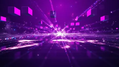 Decentralized digital technology concept of blockchain. Small particle squa.. Stock-Fotos