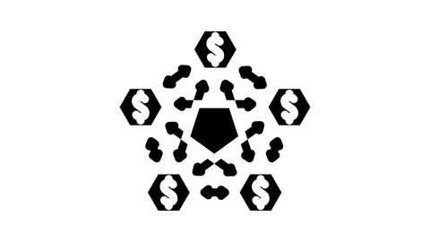 Decentralized finance application glyph icon animation Stock Footage 326735320