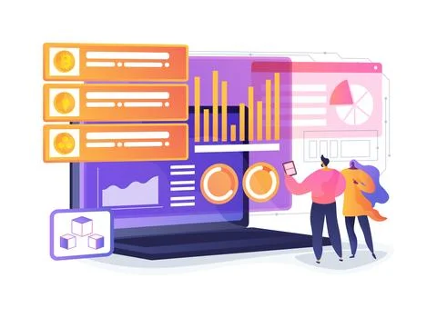 Decentralized Finance Dashboard abstract concept vector illustration. イラスト素材