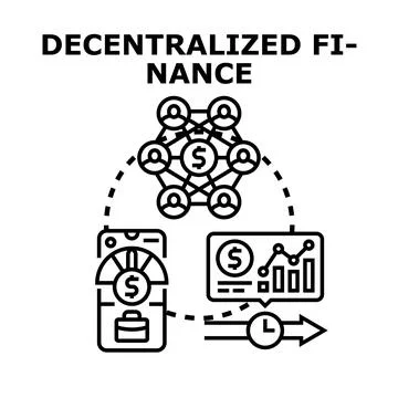 Decentralized finance network securing digital investments future Stock Illustration