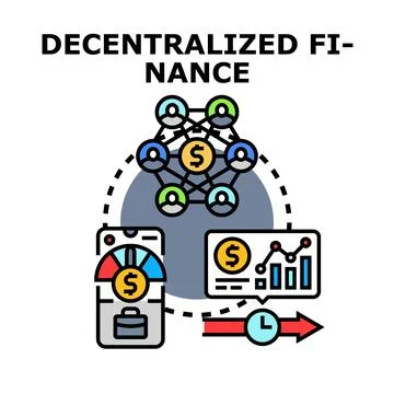 Decentralized finance network securing digital investments future Stock Illustration
